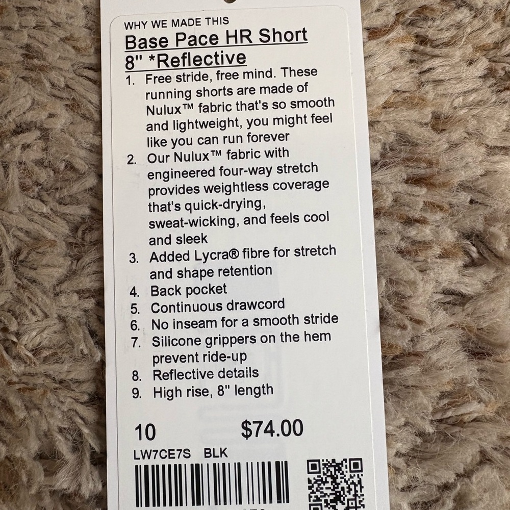 Black Base Pace HR Shorts 8"